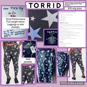 Sz 2x 18/20 ⭐️NEW Torrid Performance Core Full length Active Leggings w pockets